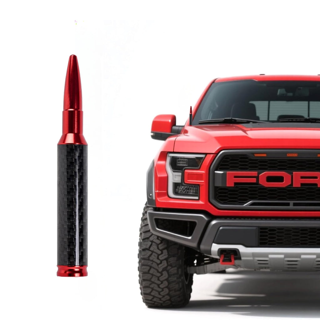 5.5IN Carbon Fiber 50 Cal Bullet Short Antenna for Ford F150 2009-2026,2017-2026 F250 F350 Super Duty,Bronco 2021-2026,Truck Antenna for F150 Accessories