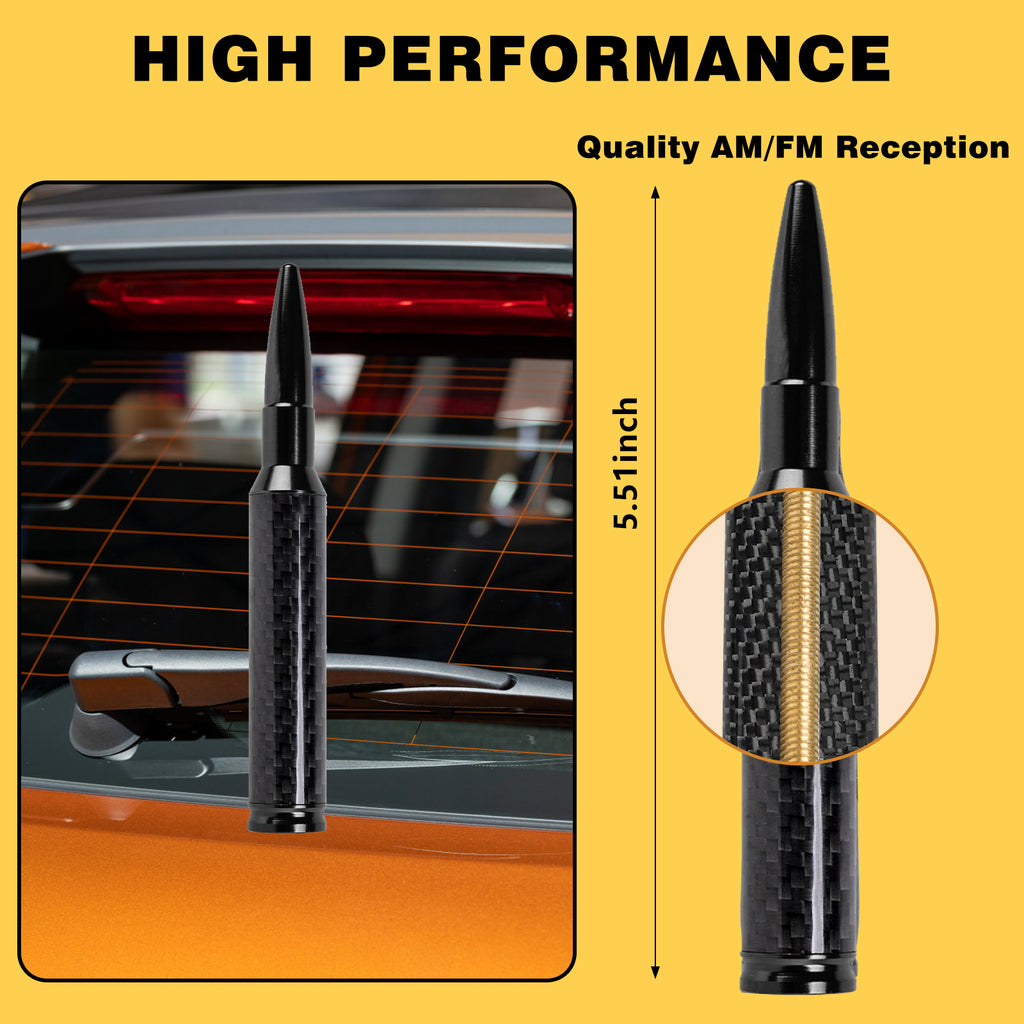 Carbon Fiber Truck Antenna for Chevy Silverado 1500 2500 3500 & GMC Sierra 1999-2025,Chevy Silverado Antenna Truck Accessories,Short Car Video Antennas