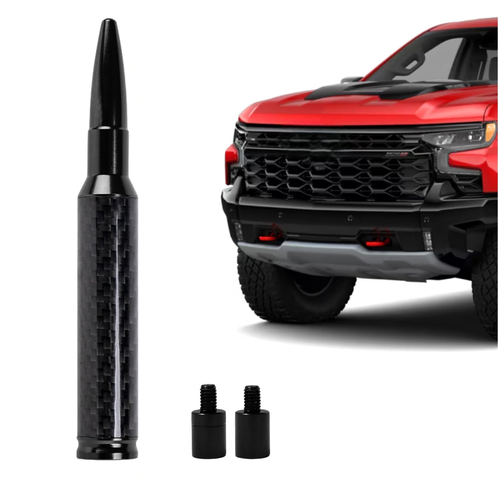 Carbon Fiber Truck Antenna for Chevy Silverado 1500 2500 3500 & GMC Sierra 1999-2025,Chevy Silverado Antenna Truck Accessories,Short Car Video Antennas