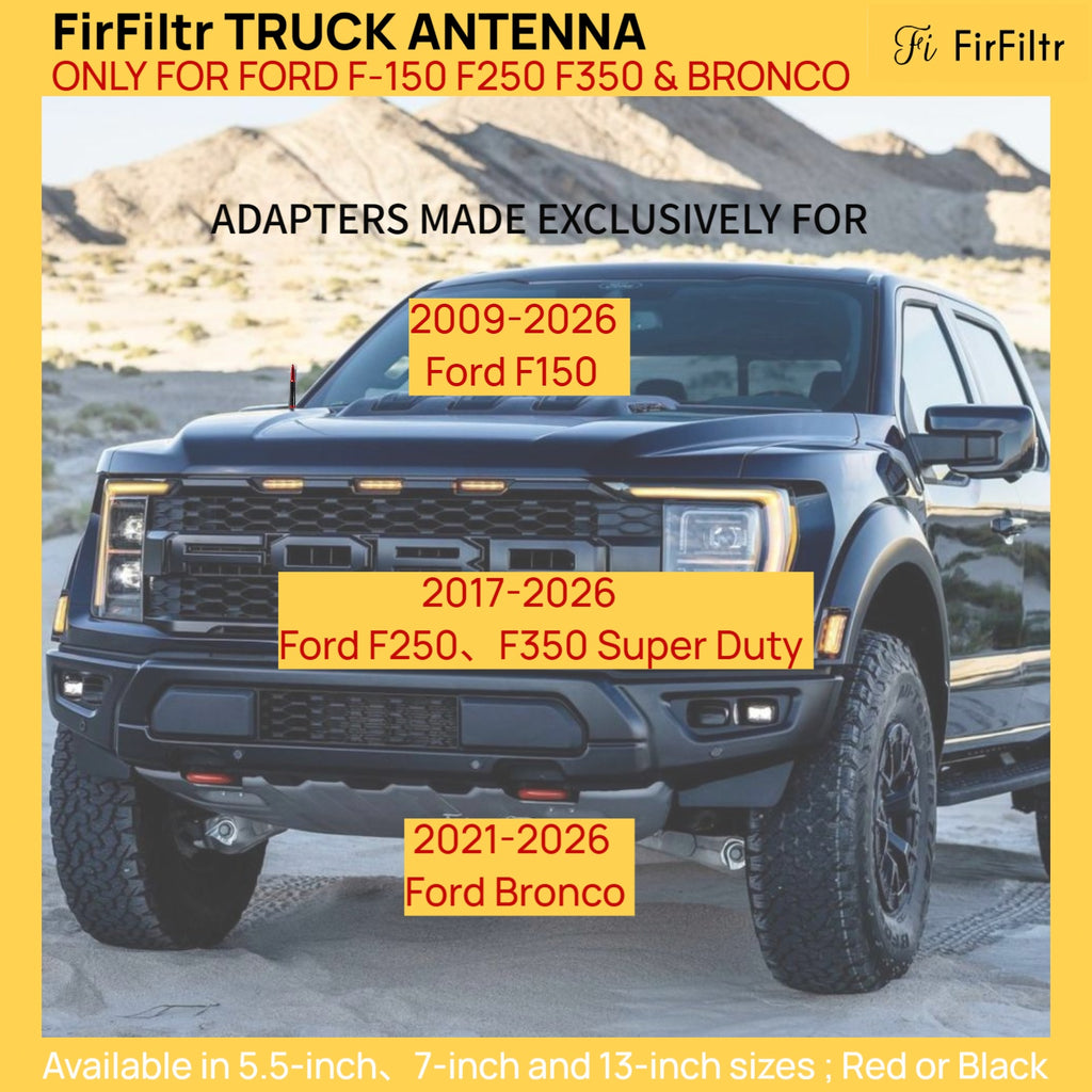 5.5IN Carbon Fiber 50 Cal Bullet Short Antenna for Ford F150 2009-2026,2017-2026 F250 F350 Super Duty,Bronco 2021-2026,Truck Antenna for F150 Accessories