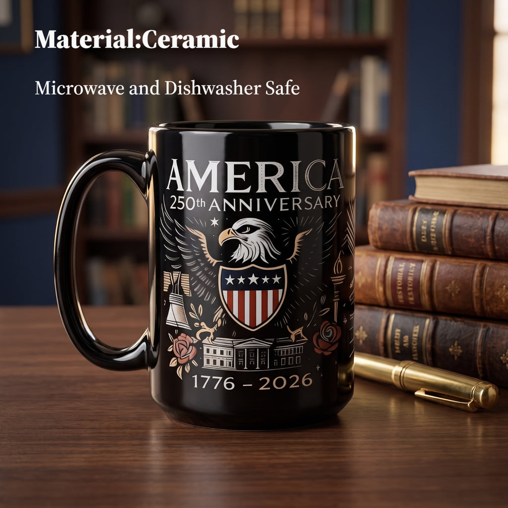 FirFiltr 250th Anniversary Coffee Mug,1776-2026 Vintage Patriotic Design
