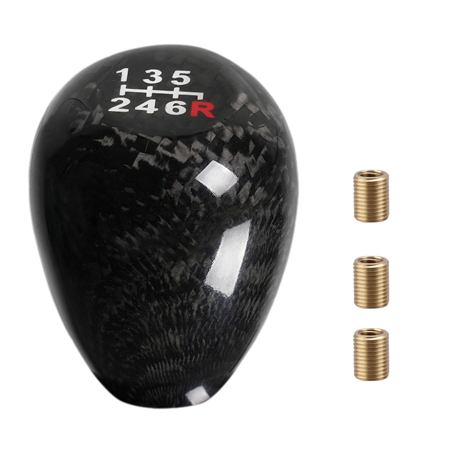 Carbon Fiber Shift Knob,JDM Racing Type 6 Speed 6MT Oval Ball Stick Gear Shift Knob,Such as Honda Civic Accord S2000 Acura Integra,Universal
