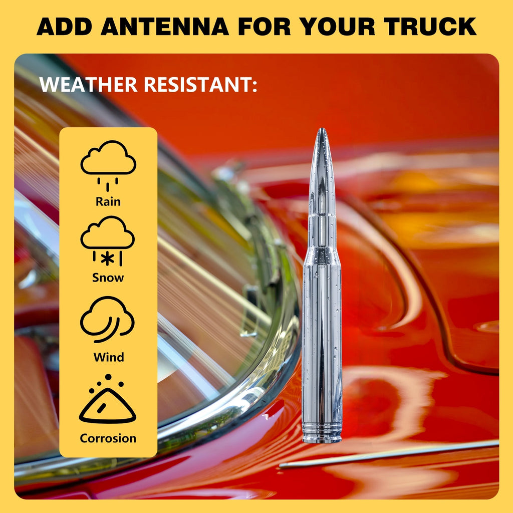 Chrome Truck Antenna for Chevy Silverado & GMC Sierra 1500 2500 3500