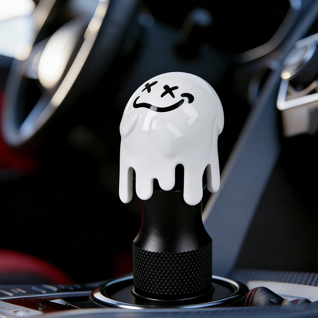 Universal Ghost Gear Shift Knob with 3 Threaded Adapters M8 M10 M12,Fits for Most Vehicles,Spooky Car Accessories Funny Gear Shifter Handle On Halloween