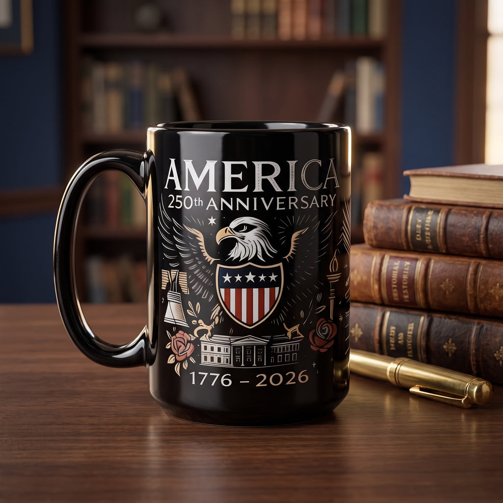 FirFiltr 250th Anniversary Coffee Mug,1776-2026 Vintage Patriotic Design