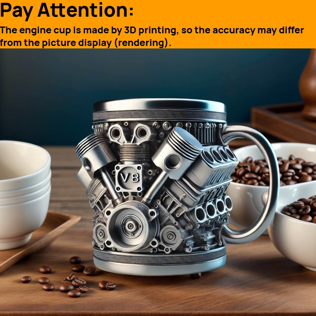 FirFiltr V8 engine stainless steel cup with insulated handle