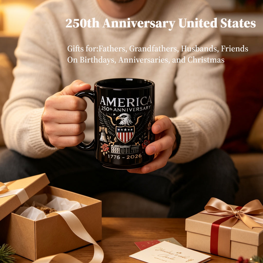 FirFiltr 250th Anniversary Coffee Mug,1776-2026 Vintage Patriotic Design