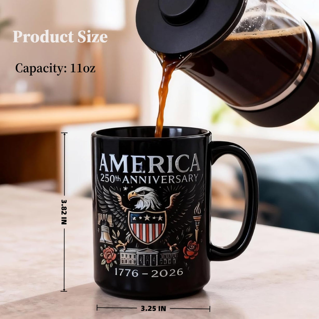 FirFiltr 250th Anniversary Coffee Mug,1776-2026 Vintage Patriotic Design